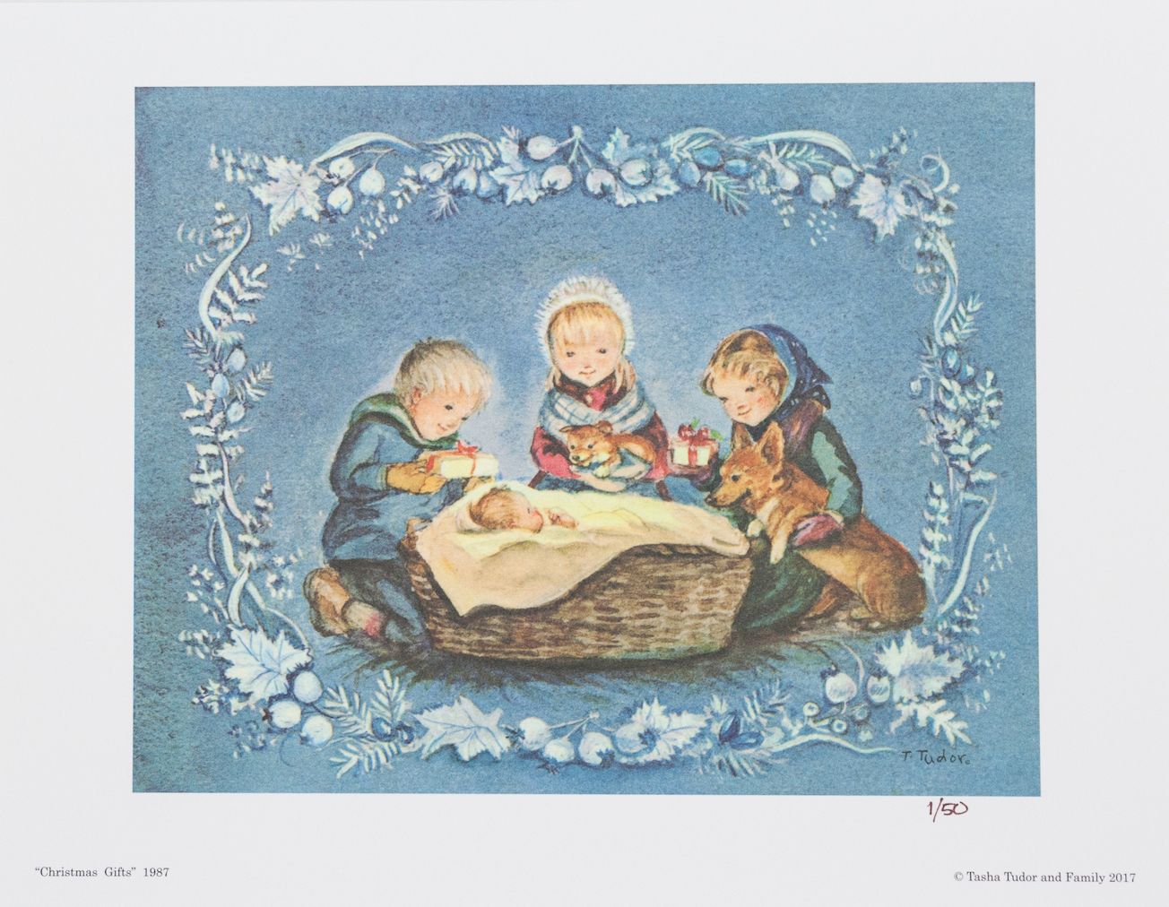 Tasha Tudor and Family - Limited Edition Christmas Gifts Print